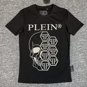 短袖T恤男装骷髅头创意图案烫钻时尚菲利普派普兰潮流纯棉T-shirt
