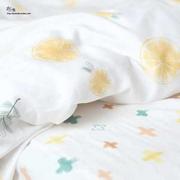a类棉宝宝卡通全棉，婴儿纯棉布料被套，床单床品双层纱布面料2米