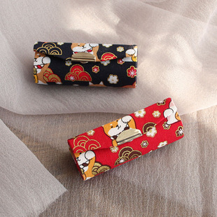 日式可爱卡通单支口红盒随身便携带迷你收纳盒带镜子唇膏盒保护壳