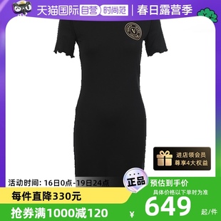 自营Versace Jeans Couture范思哲修身花边袖短袖连衣裙短裙