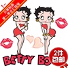 2件电脑贴纸旅行拉杆行李，箱包贴画电动车，贝蒂防水bettyboop