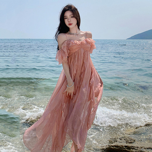 沙滩连衣裙长裙飘逸海边氛围感仙气飘飘的仙女裙大理洱海拍照裙子