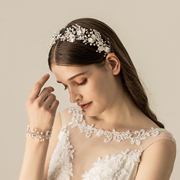 O543法式精美水钻新娘结婚礼发带头饰 复古水晶发箍主婚纱发饰品