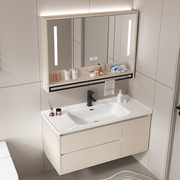 实木浴室柜陶瓷一体盆卫生间，智能洗手池洗脸盆柜组合挂墙式洗漱台