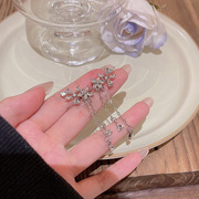 s925银针韩国超闪水钻耳环，女轻奢小众，高级设计感天使之翼耳钉