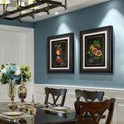 客厅沙发背景墙挂画美式卧室餐厅，墙画欧式复古油画简美装饰画植物