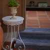 法式复古做旧铁艺花架凳阳台裙边小圆桌边几茶几花盆托架底座