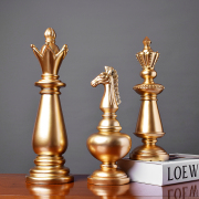 新欧式(新欧式)复古黑白国际象棋，家居摆件美式家居装饰品软装书房客厅摆品
