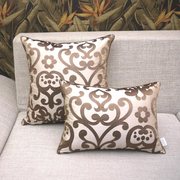 米色欧式绣花沙发靠垫抱枕，靠背含芯床头，大靠枕套靠包可定制