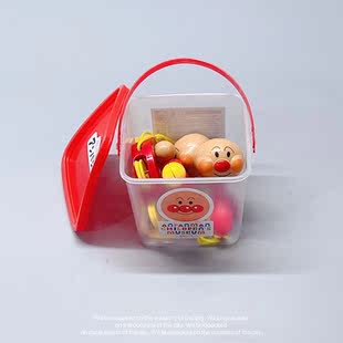 面包手铃手摇铃套装收纳桶玩具安抚玩具婴幼儿0-3-6-12个月
