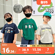 男童印花短袖T恤夏季夏装婴儿童装洋气宝宝半袖小童上衣潮薄X3854