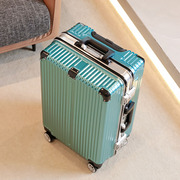 行李箱结实耐用铝框款女高颜值20寸男旅行箱，复古拉杆箱密码皮箱子