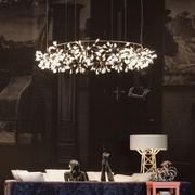 moooit设计师现代时尚大厅别墅，吊灯简约个性，创意叶子造型客厅灯饰