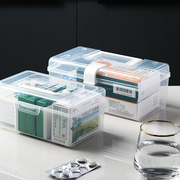 手提收纳盒透明零食整理盒，有盖储物盒桌面，塑料杂物收纳箱带盖盒子