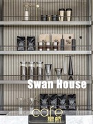 SwanHouse 样板房厨房水吧台面道具咖啡机咖啡壶杯子玻璃罐摆件