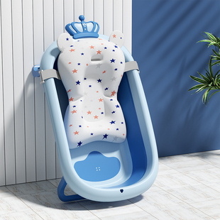 婴儿洗澡网兜宝宝洗澡神器可坐躺防滑垫，新生儿浴盆浴架沐浴床通用