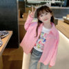 女童衬衣2024春装韩版儿童，洋气衬衫宝宝，时尚休闲长袖上衣外套