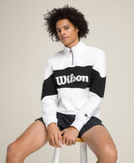 日本2024年Wilson威尔逊网球服装T恤长袖男装大标识半拉链