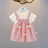 2024宝宝短袖纯棉洋气公主裙，周岁婴儿上衣，儿童裙子女童连衣裙