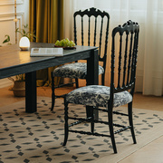 法式拿破仑餐椅家用复古高级软包靠背椅美式中古风实木餐桌椅