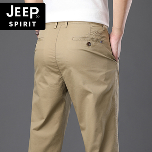 jeep吉普休闲裤男宽松直筒，春夏款中年，商务大码长裤子男士薄款西裤