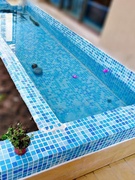 玻璃马赛克蓝白色工程水池游泳池，瓷砖鱼池浴室外墙砖防滑阳台户外
