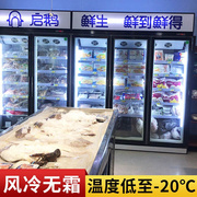 立式冷冻柜低温展示柜双门，火锅玻璃冰箱，三门冰柜超市商用冷柜