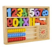 儿童木制益智玩具彩色珠算架智力启蒙幼得乐，数字学习盒