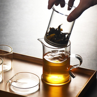玻璃茶壶红茶泡茶器家用茶水分离加厚耐高温简约透明家用办公茶具