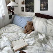 ins法式复古风田园纯棉全棉水洗棉单品床单被单床笠床罩床上用品