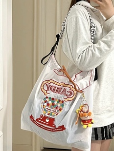日本ballchain环保糖果机帆布，手提包单肩斜挎购物袋