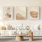 奶油风客厅三联装饰画，简约抽象沙发背景墙，挂画北欧温馨卧室组合画