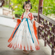 2024夏季连衣裙中国风超仙古装，刺绣女孩儿童名族风女童汉服裙