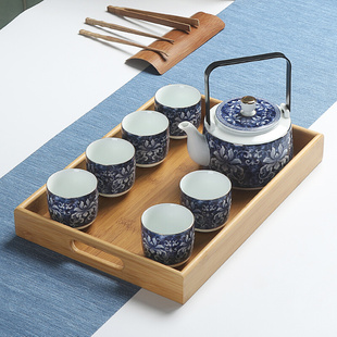 景德镇陶瓷器茶具茶盘套装青花提梁壶泡茶壶大茶壶家用凉水壶