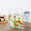 恐龙蛋花瓶 简约 透明玻璃花瓶 水培绿萝富贵竹水养植物玻璃