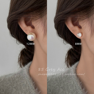 珍珠纯银耳钉女2023年潮名媛，网红气质耳饰品高级感养耳洞耳环