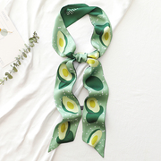 牛油果绿色长条小丝巾女ins扎头编发带，绑包丝带腰带装饰飘带领带