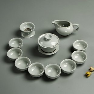 高档办公室会客茶道功夫茶具整套装家用现代简约陶瓷泡茶