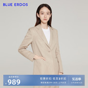 blueerdos女装春秋羊毛，亚麻混纺通勤职业，舒适西装外套女