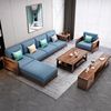 新中式实木转角沙发贵妃茶几组合客厅小户型现代中式高档别墅沙发