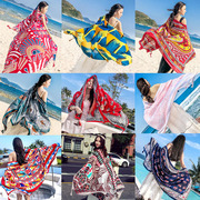 海边沙滩度假丝巾女夏季遮阳披肩，围巾两用时尚，百搭巴厘岛海滩裹巾