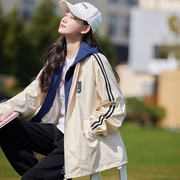 初中生休闲运动套装，女高中学生少女春装，短外套2024年韩版时尚