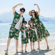情侣装三亚海边旅游度假亲子装夏季一家三四口父子套装母女连衣裙