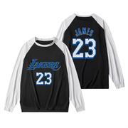 湖人队詹姆斯同款投篮服美式篮球23号训练服速干运动t恤长袖球衣