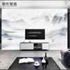 新中式3d电视背景墙壁纸水墨山水装饰墙布客厅沙发影视墙定制壁画