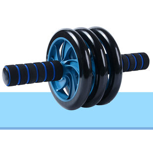华亚（HUAYA）健腹轮三轮健腹器腹肌轮滚轮健身器材防滑三轮黑蓝