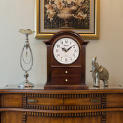 威灵顿座钟 客厅抽屉木钟欧式复古钟大号台钟实木钟表创意摆件