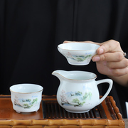 陶瓷茶漏公道杯套装茶滤过滤网功夫茶具配件滤茶器茶海一体分茶器
