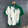 智利艺术家Haring刷漆涂鸦重磅纯棉短袖T恤男士夏季宽松半袖体恤