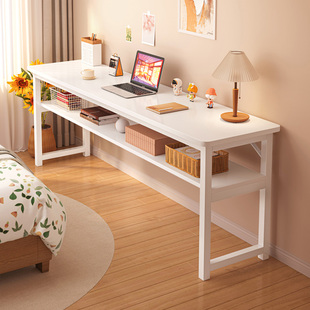 卧室床头置物架电脑桌床尾空间，利用床缝隙置物柜子，沙发后长条窄桌
